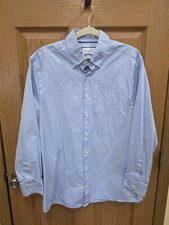 Charles Tyrwhitt Dress Shirt Mens 16.5 33 Blue Check Extra Slim Fit Non Iron