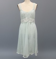 VTG Lisette Lingerie Blue Lace Chiffon 2 Layer Nightgown Sz 32/S Hollywood Glam