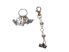 Knitting stitch markers with scissor fob stitch keeper knitting theme charms