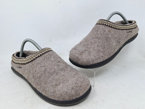 LL Bean Womens Gray Slip On Sweater Fleece Lined Slippers Sz 11 M House Shoes - Picture 1 of 9