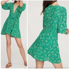 Faithfull the Brand Margot mini dress Audrey Green Floral Print size xs