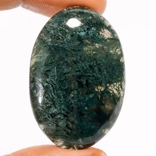 100 Natural Moss Agate Oval Shape Cabochon Loose Gemstone 54 Ct 40X26X6mm UG308