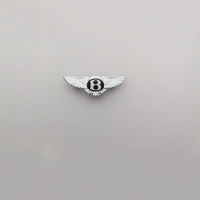 68×22mm Silver Wing Style Emblem Badge for Steering Wheel (Fits Bentley Models)
