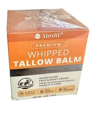 Grass-Fed Beef Tallow for Skin, Whipped Beef Tallow Face Body Moisturizer 4oz