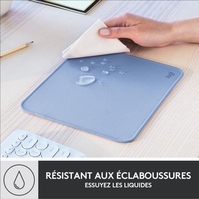 Tapis de souris Logitech Studio bleu gris avec surface à glissement facile - 3