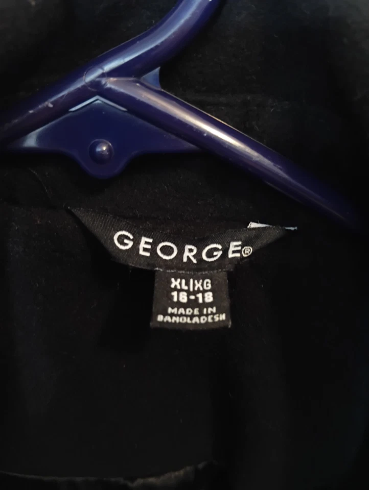 Пальто женское George Pea размер XL 16-18 черное с капюшоном двубортное на пуговицах с подкладкой - Изображение 3 из 4