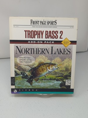 Sierra Trophy Bass 2 -- Northern Lakes Add on  Pack (PC, 1997)  Big Box! Rare 