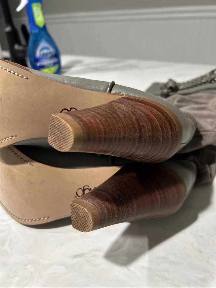 Botas vaqueras de cuero gris vintage DINGO para mujer talla 7M (6-6,5) tacón de 3,5" Foto 4 de 4