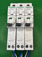Schneider RCBO B16 16A A9D31816 B32 32A A9D31832 B40 40A A9D31840 - Brand New