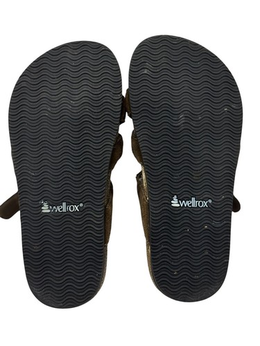 Wellrox sandali donna camoscio marrone taglia 7 pelle slip on piatti estivi comodi - Foto 6 di 12