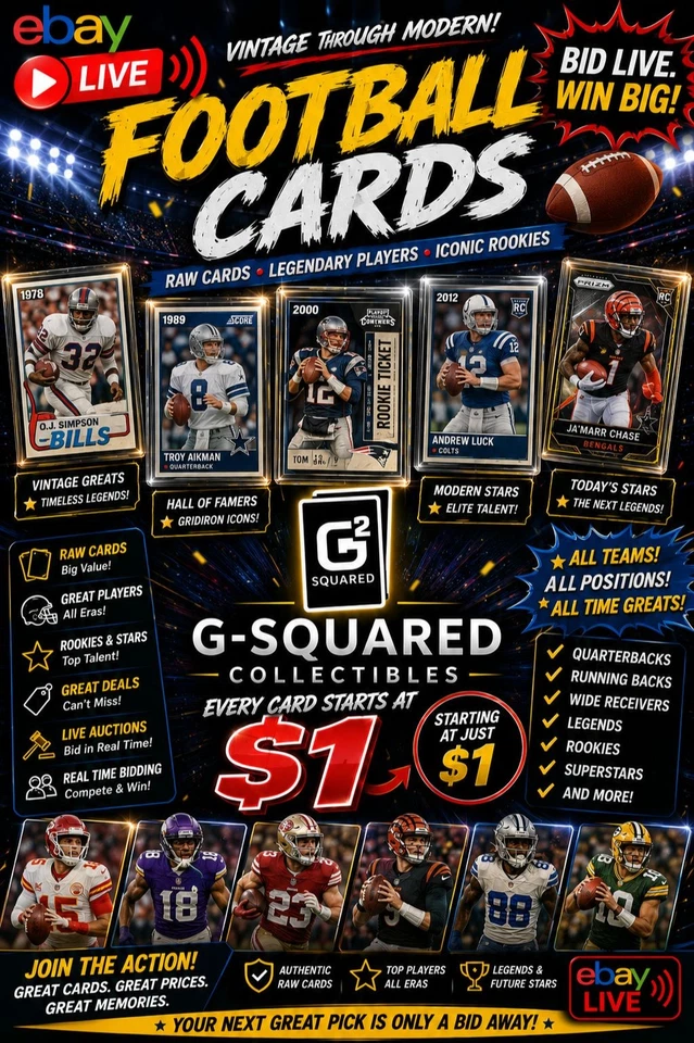 Raw Football!! $1 Starts!! Vintage to Modern!!