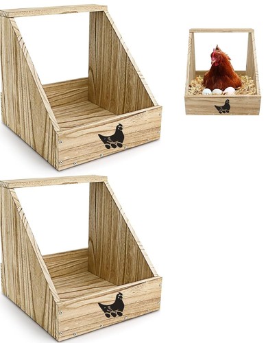 Nesting Boxes for Chickens - Wooden Chicken Nesting Box for Chicken Coop Acce...