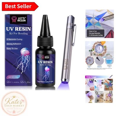 Rechargeable UV Resin Kit - 30g for Rapid Bonding of Glass, Plastic & Metal