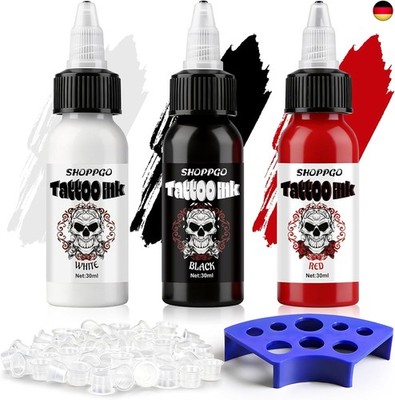Dynamic Tattoo Ink, Tattoo Farbe Rot Black Weiß, Tattoofarbe Set enthält T