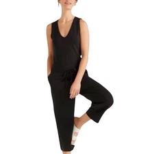 New Quince French Terry Modal Jumpsuit Black Soft Women’s Large 4207-84
