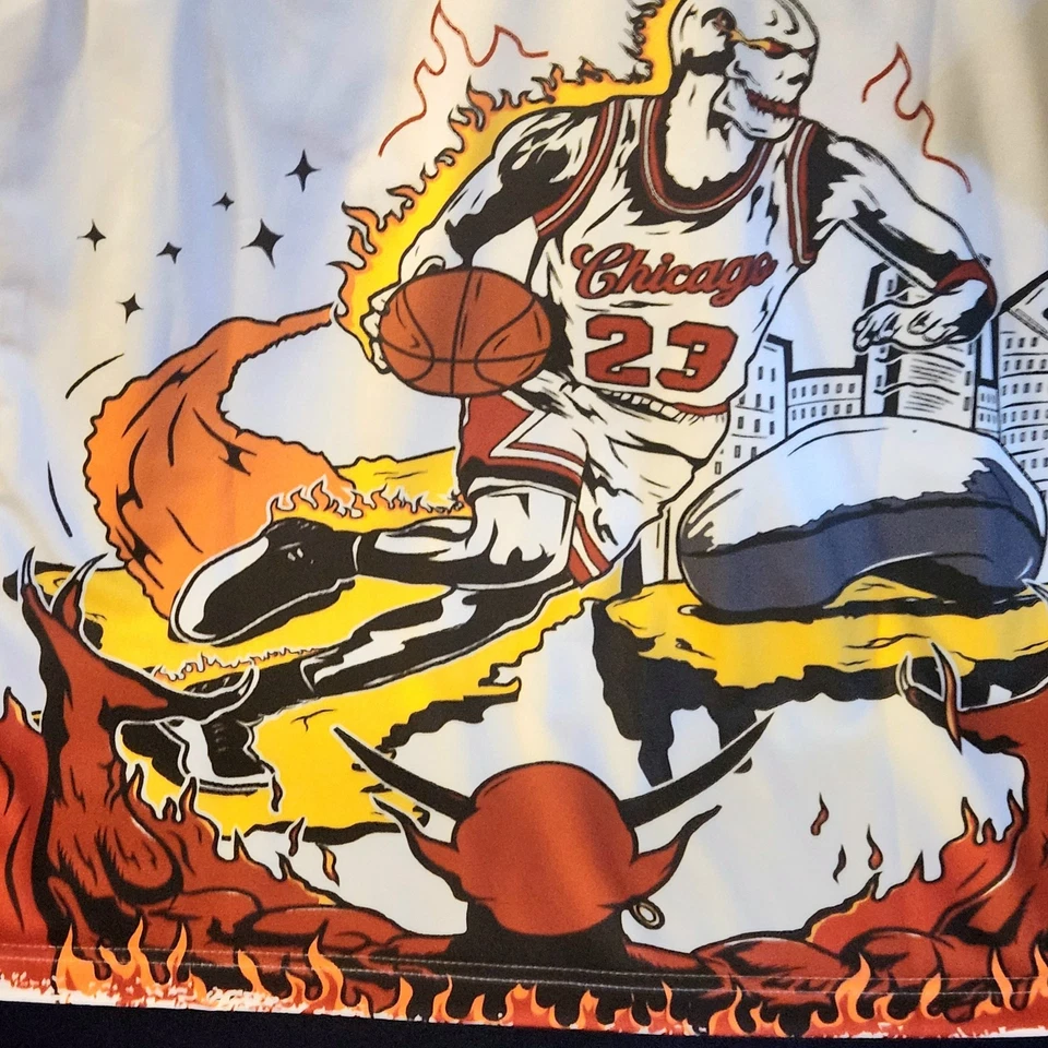 Camiseta deportiva de baloncesto blanca Brand X Chicago Flames Foto 2 de 4