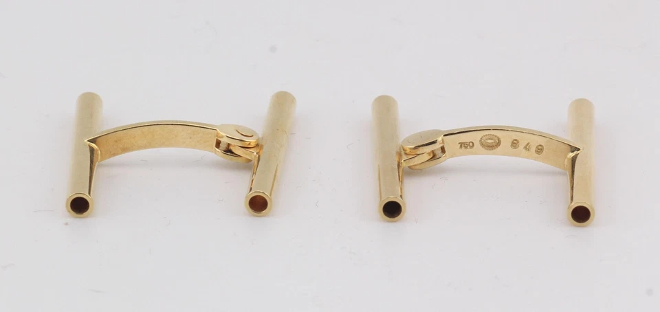 Gemelos tubo Georg Jensen modernos de oro de 18 quilates Foto 4 de 4