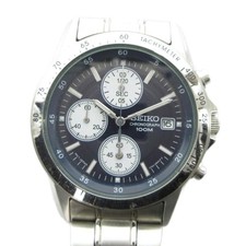 Seiko SEIKO 7T92-0DW0 Quartz Watch with Calendar and Chronograph, Silver Color