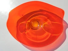 Vintage Viking Glass Persimmon Orange Large Shallow Bowl or Tray 14 1/4"