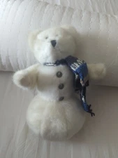 VTG Boyd's Bears Christmas Plush "Eunice P. Snowbeary" Knitted Scarf 1998