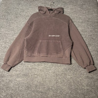 Get Some Sleep 'Everyone I Love Is Here' Fleece Panel Cropped Hoodie - Brown