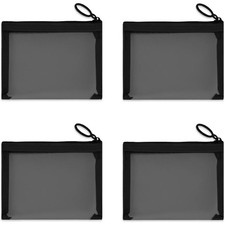 Mini Mesh Zipper Pouches 4 Pack Small See Through Cosmetic Travel Organizer Bags