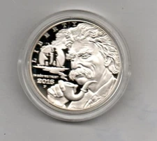 2016 P Mark Twain PROOF Silver One Dollar Coin Commemorative Coin w/ Box and COA