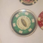 Lot of 6 Las Vegas Nevada Casino Poker Chips $5 $25 $50 $100 + Keychain — photo 6
