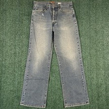 Bulldog Straight Leg Jeans Mens 32 Blue Vintage Made in USA Button Fly Good