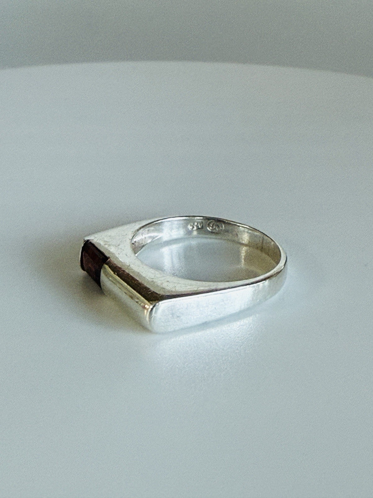 Modern Garnet Asymmetrical Stacking Ring Minimali… - image 4