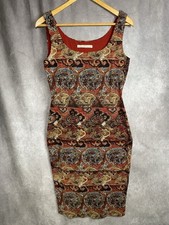 Peruvian Connection Abstract Print Bodycon Tank Sleeveless Dress Size Medium