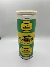 Slazenger Vintage Tennis Ball Metal Tube With Balls! Collectible Cool!