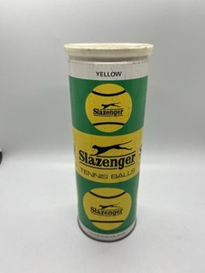 Slazenger Vintage Tennis Ball Metal Tube With Balls! Collectible Cool!