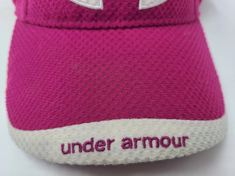 Mujer Under Armour Sol Golf Visera Ajustable (Se Ajusta a Pequeña) Gorra Gorra UA Rosa Blanco Foto 3 de 4