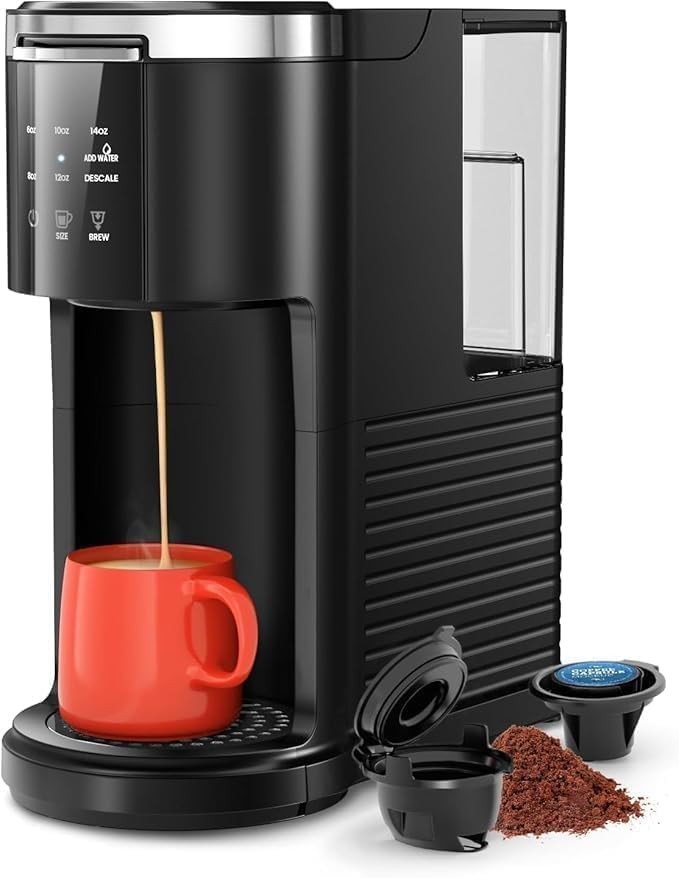 , 2 In 1 Pod Coffee Maker Machine For K-cup & Ground...