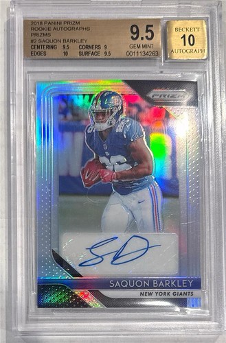 2018 Saquon Barkley Panini Prizm Auto Silver Prizms RC... BGS 9.5 Gem Mint - Bild 1 von 2