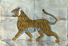 Jaime Parlade Tiger Painting  1980s " 24 Inches X 35 Inches "