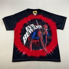 Vintage Spider-Man 2 T-Shirt Youth Large Black Red Tie Dye Evil Beware Marvel