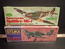 Lot Of 2 Guillow's WS 16" Supermarine Spitfire MK-1 Junkers JU 87-B Stuka
