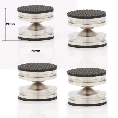 4PCS HiFi 28mm Edelstahl Audio Lautsprecher Isolation Spike Stand Füße Pads Base
