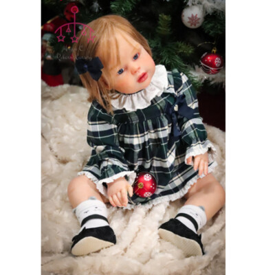 28'' Completed Reborn Baby Doll Toddler Girl Yellow Short Hair Cloth Body Gifts