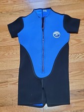 Womens SAS Sub Aquatic Suits Aqua Black Shorty One Piece Wet Suit Size XL