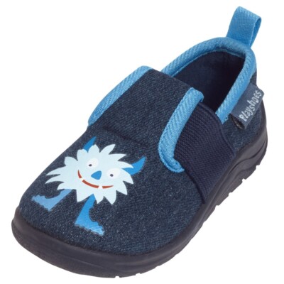 Playshoes Kinder Hausschuh Monster jeansblau 201810 Gr.22-33