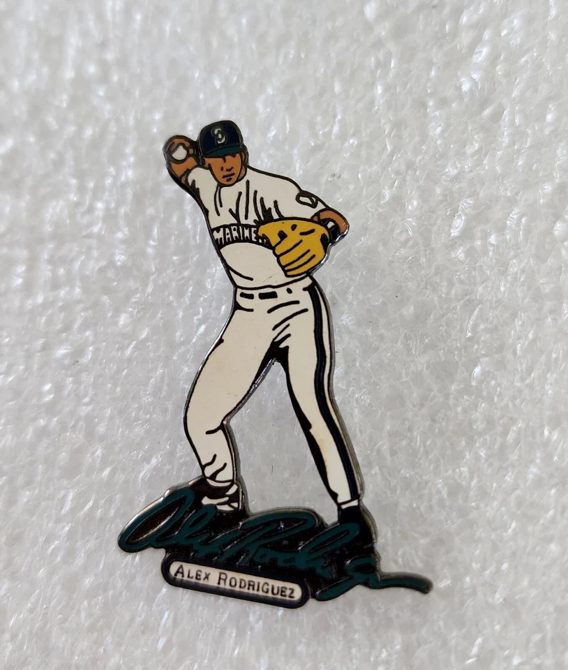 MLB SEATTLE MARINERS ALEX RODRIGUEZ~ A-ROD SIGNATURE PLAYER~VINTAGE HTF 1998 PIN - Image 2 of 4
