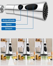 Hibbent 360 Swivel Spout FM22 M24 Kitchen Faucet Head Replacement,3-Function Kit