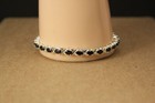 Dark Blue Sapphire Sterling Silver 925 Tennis Bracelet 7-1/2" 14.4 Grams(Br5357)