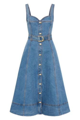 Aje Clay Denim Midi Dress AU8/US4 - Picture 3 of 8