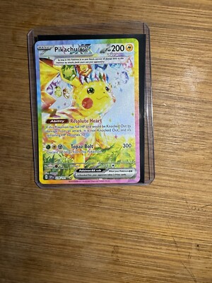 pikachu pokemon card surging sparks EX Extended Art Terrible Slabs This Pokemon does not receive damage from attacks when on the bench Pikachu ex220 HP POKEMON TCG Pikachu ex 219/191