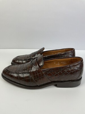 Allen Edmonds Brookside Brown Alligator Loafers Men's Size 9 C | eBay