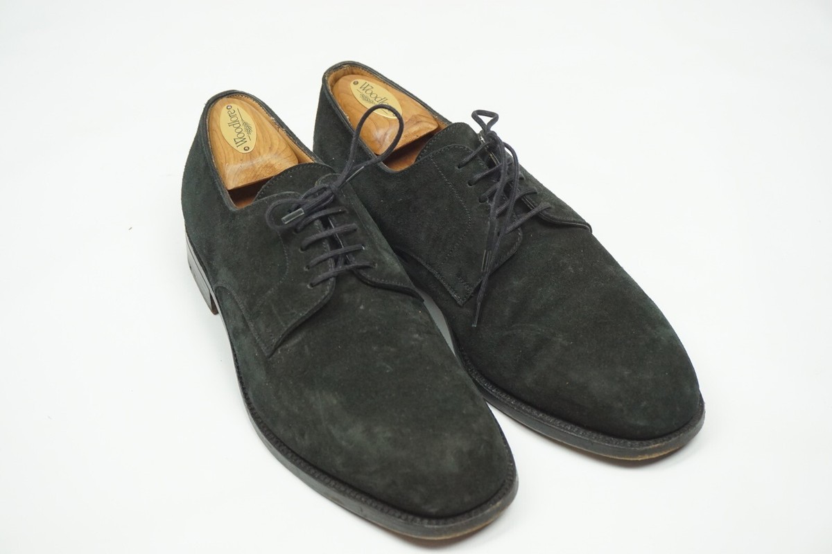 J.M. Weston Black Suede Nubuck Leather Mens Dress Shoes Sz 